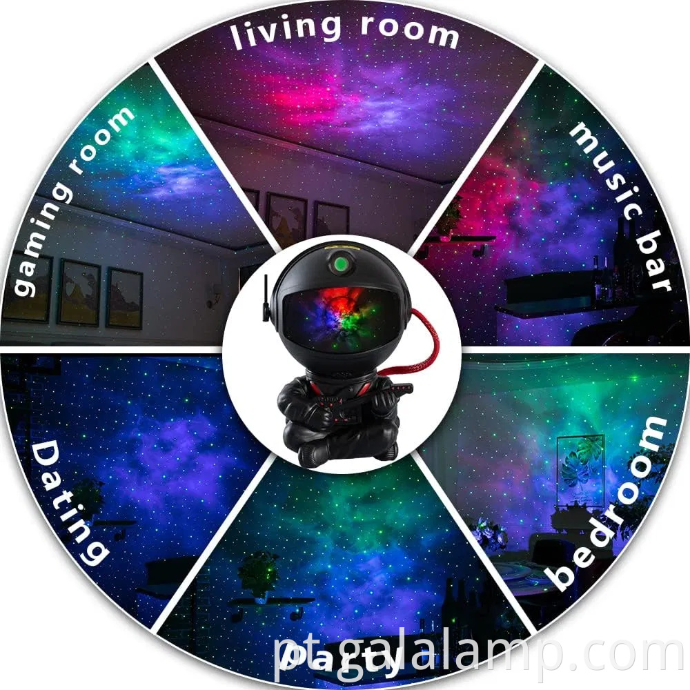 Projector de luz noturna de astronauta - perfeita para quarto e lâmpada da sala de jogo